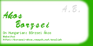 akos borzsei business card